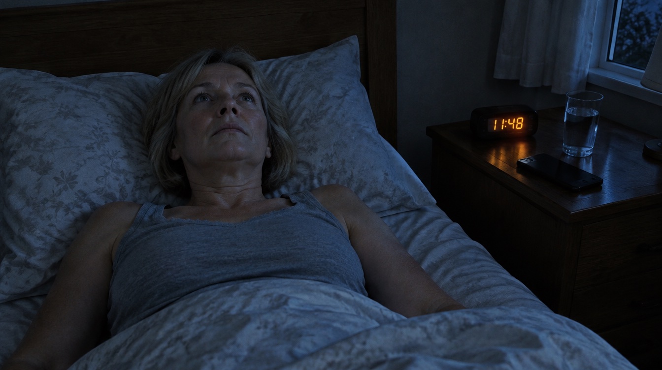 11:48 p.m. – exhausted, and wide awake. The alarm doesn't clock out at bedtime.